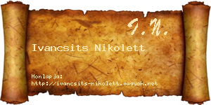 Ivancsits Nikolett névjegykártya